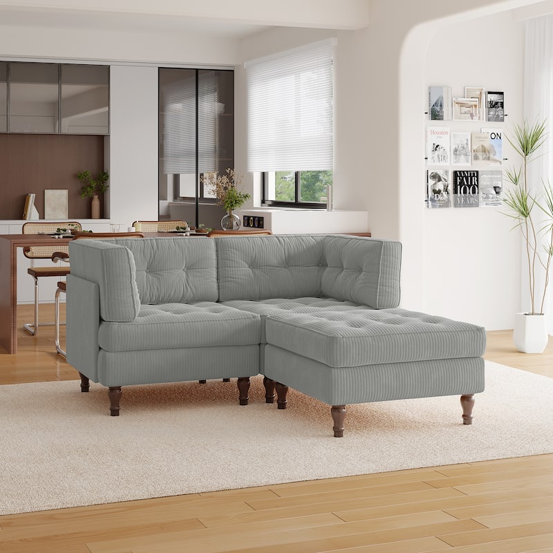 Madison Oversized Upholstered Corduroy Modular Sectional Sofa