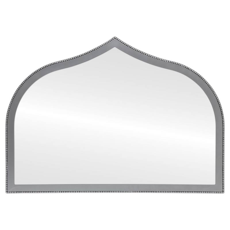 Van Buren Framed Mantel Mirror - Teardrop Cathedral - 38.4x27.4 - Silver
