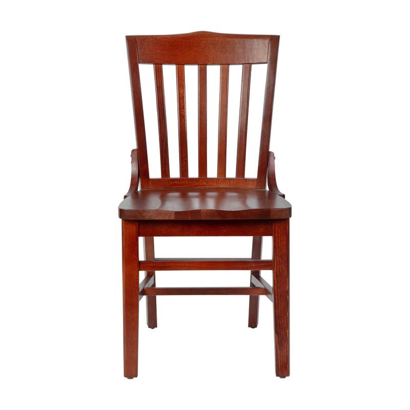School House Back Wooden Restaurant Dining Chair - 18.5"W x 21.5"D x 35"H - 18.5"W x 21.5"D x 35"H