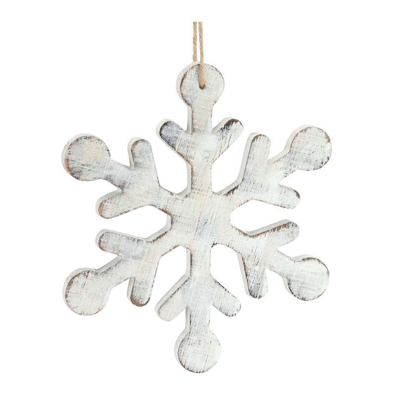Wood Snowflake Ornament (Set of 12)