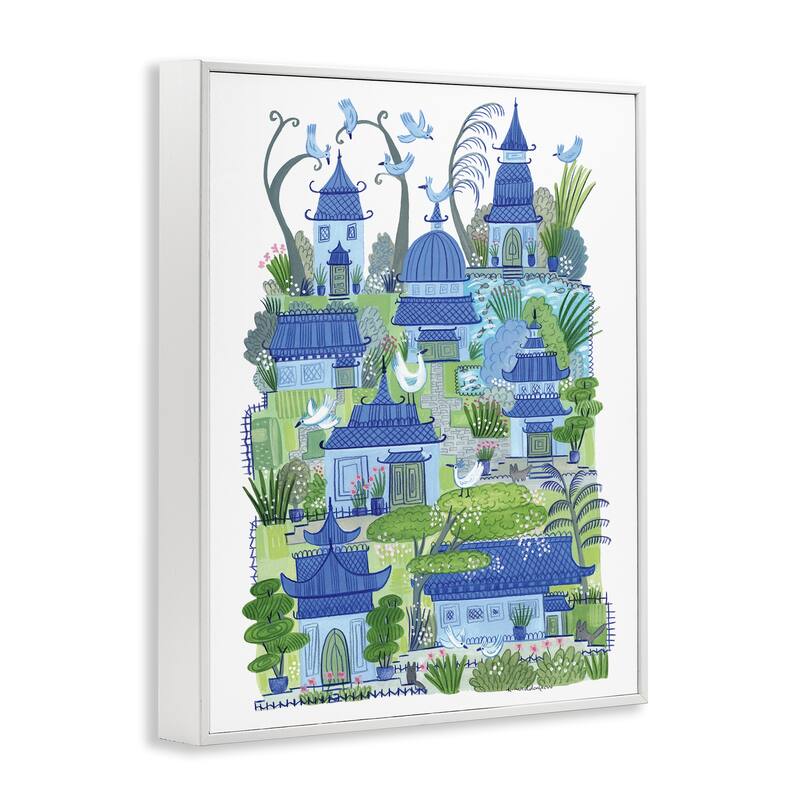 Stupell Charming Village Buildings Framed Giclee Art Design By Kay Widdowson
