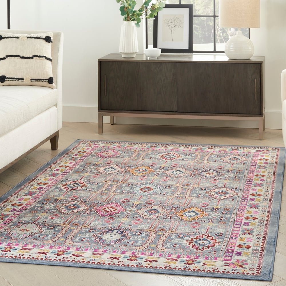 Nourison Vintage Kashan Modern Persian Geometric Medallion Area Rug
