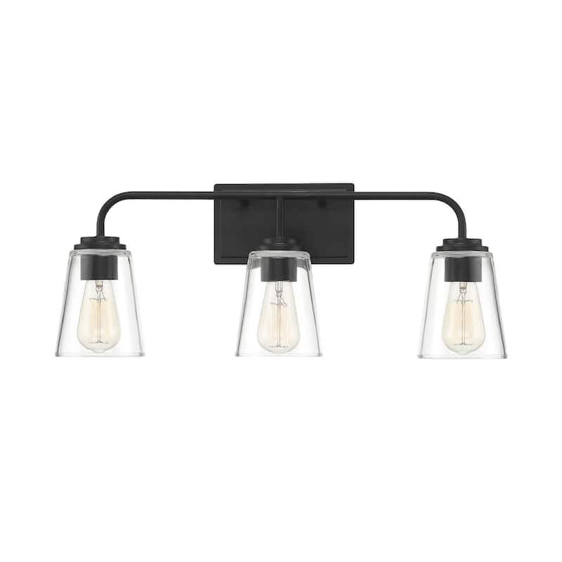 Meridian M80044 3 Light 24" Wide Bathroom Vanity Light with Tapered - Matte Black