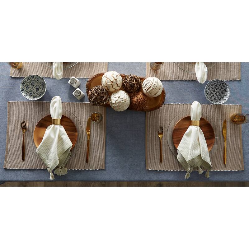 DII Black & White 2-Tone Ribbed Placemat (Set of 6)