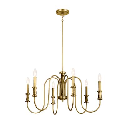 Kichler Lighting Karthe 28 inch 6-Light Chandelier Natural Brass