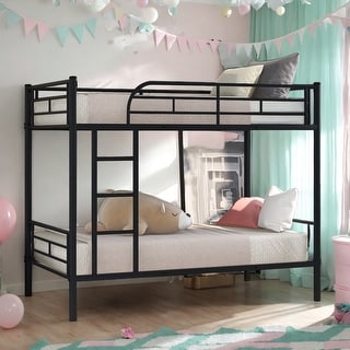 Twin Over Twin Metal Bunk Bed,Bunk Bed Save Space or Split Into 2 Beds