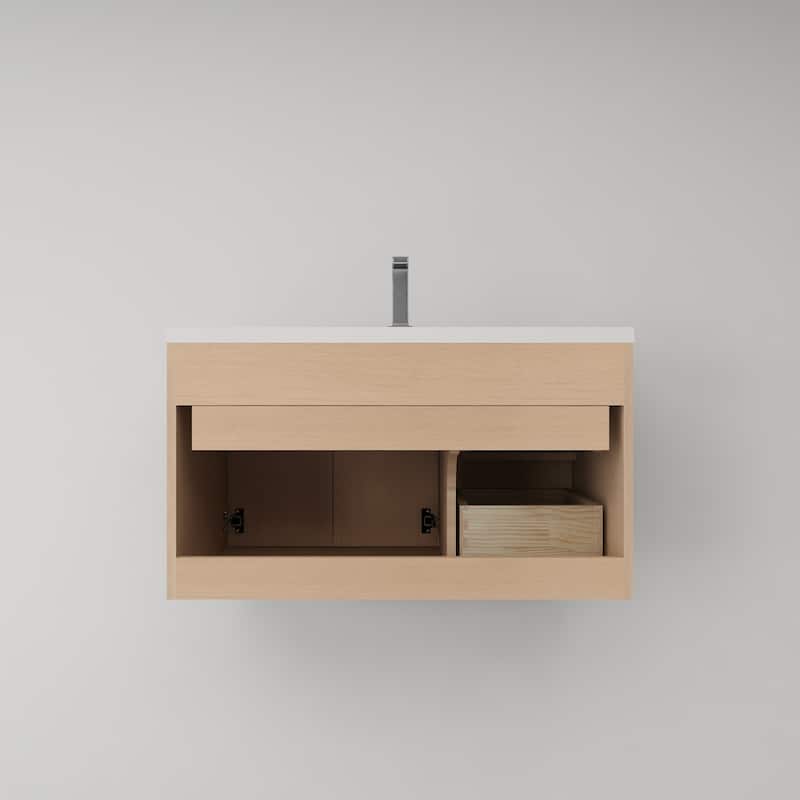 Victoria 36'' Wall-mounted Vanity (L) with Reinforced Acrylic Sink - 35.5