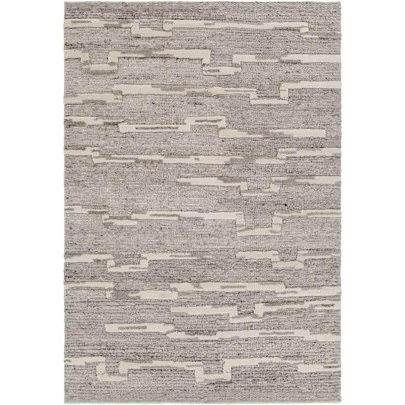 Merryn Handmade Abstract Striped Wool Area Rug.