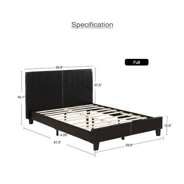 Shop Pu Leather Upholstered Platform Bed Frame Mattress Foundation