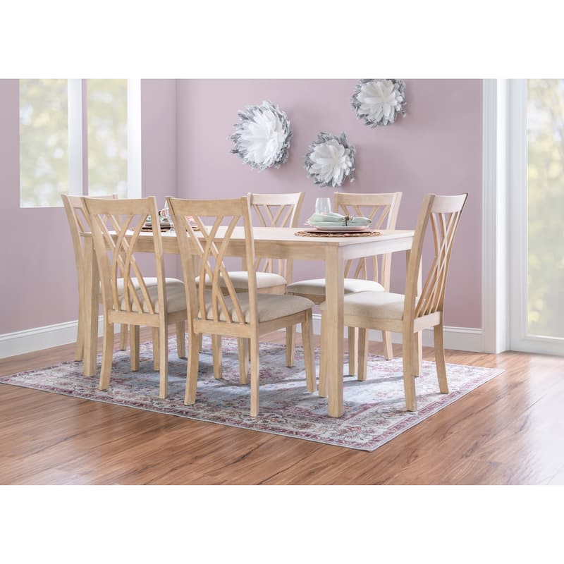 Linon Castine 7-Piece Farmhouse Dining Set - Natural