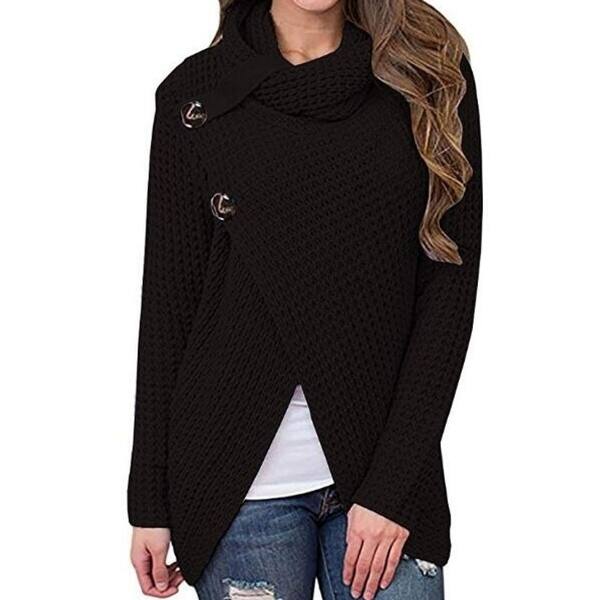 Shop Womens Sweaters Casual Cowl Neck Chunky Cable Knit Wrap