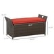 preview thumbnail 5 of 8, Outsunny 27 Gallon Patio Wicker Storage Bench, Outdoor PE Rattan Patio Furniture, Two-In-One Large Capacity Footstool