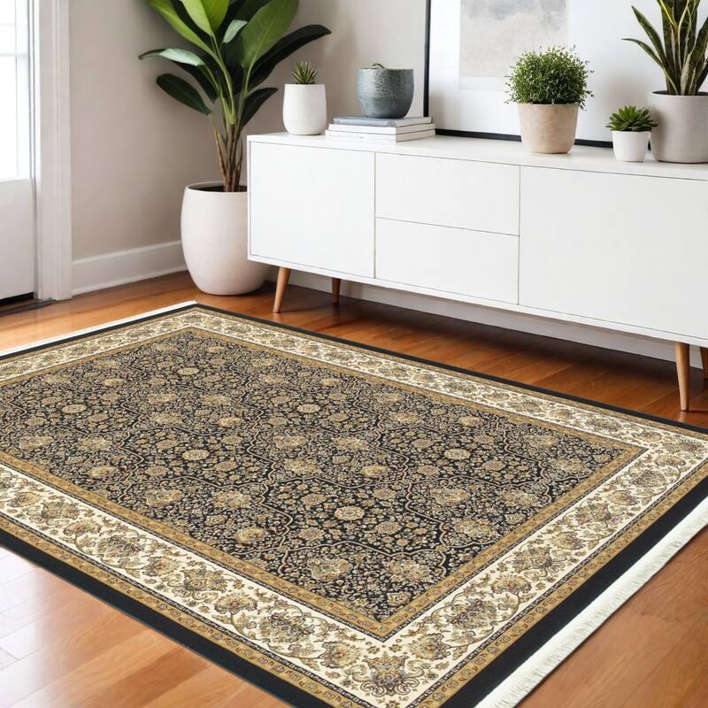 HomeRootsOriental Traditional Rectangle Area Rug - 64.96' X '46.06' X '0.16 - Ivory