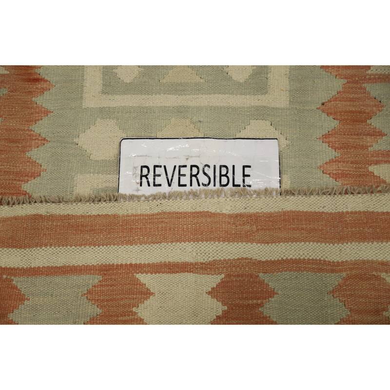 Hand Woven Oriental 100% Wool Carpet Southwestern Tribal Green Kilim Area Rug - 5' 3'' X 3' 0''