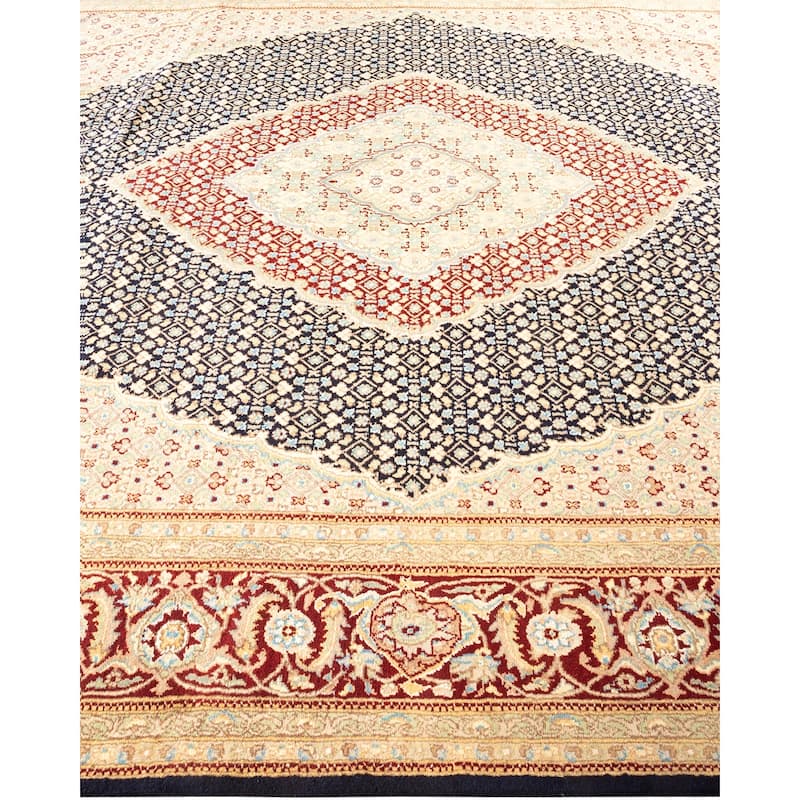 Overton Hand Knotted Wool Vintage Inspired Traditional Mogul Blue Area Rug - 8 x 10