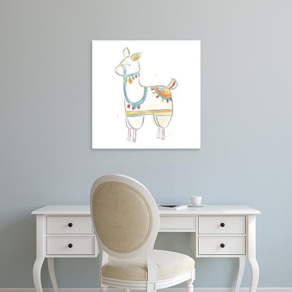 Easy Art Prints June Erica Vess's 'Blockprint Llama III' Premium Canvas Art