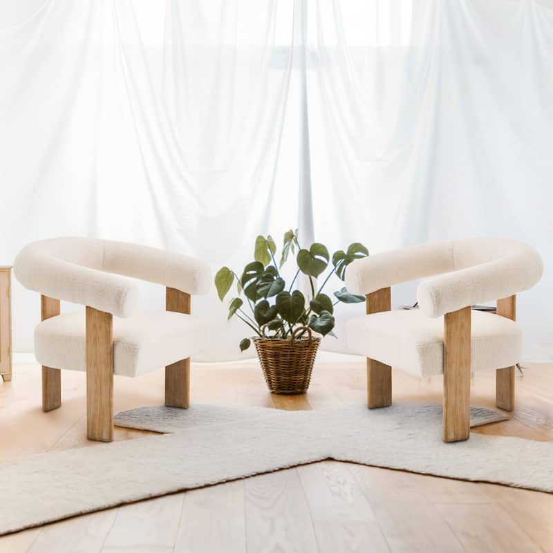 Accent Chair Living Room Chair with Solid Wood Frame