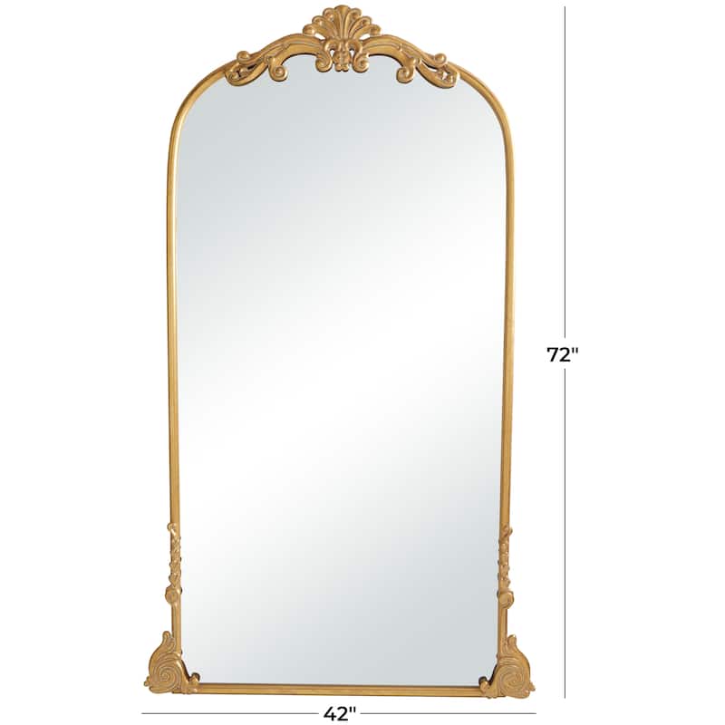 Metal Scroll Ornate Baroque Floor or Wall Mirror - Gold - Various Sizes and Shapes - Roche River Decor