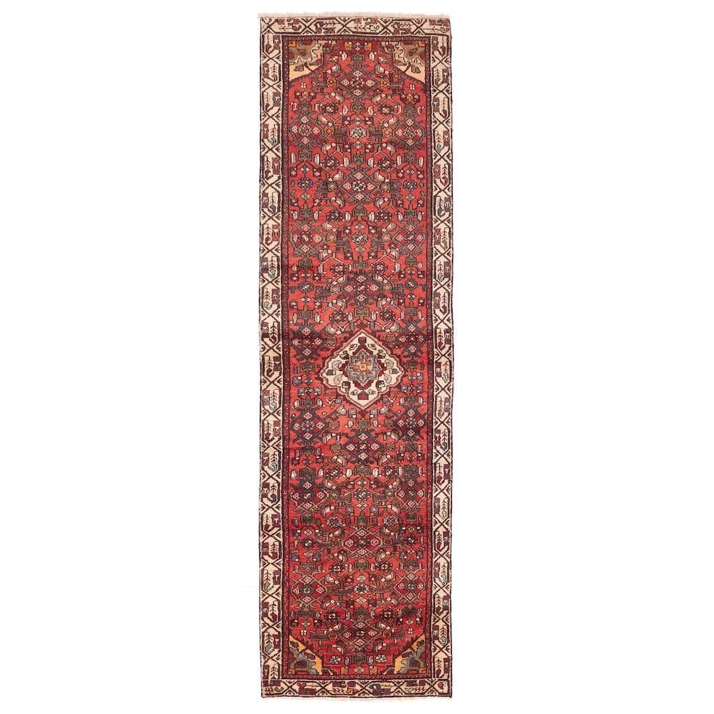 ECARPETGALLERY Hand-knotted Andelz Red Wool Rug - 2'8 x 10'1