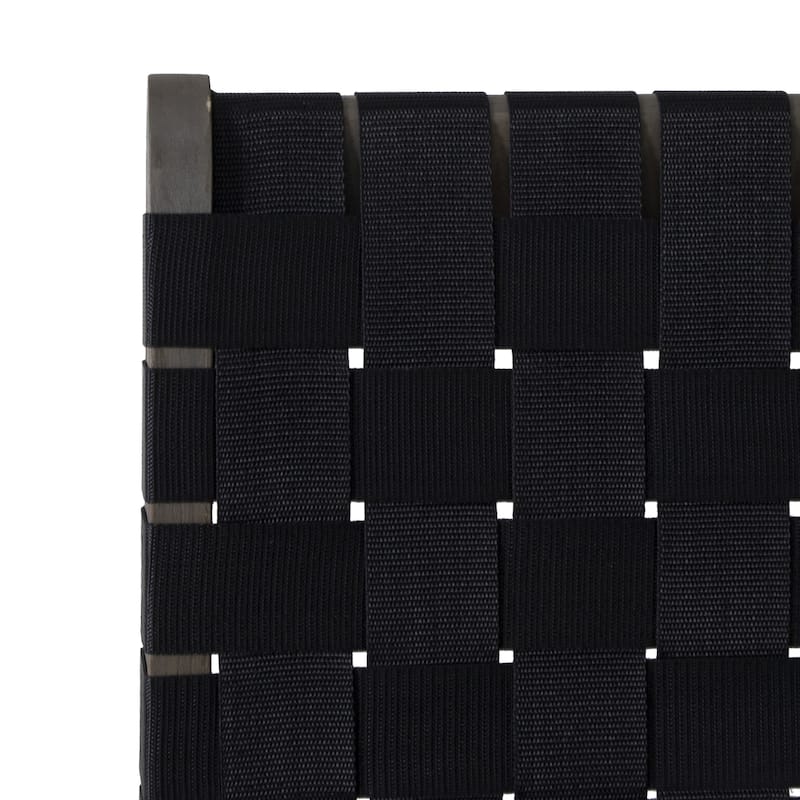 Roomfitters Modern Woven Strap Lounge Chair, Accent Armless Chair for Living Room or Patio