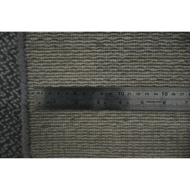 Hand Knotted Oriental 100% Wool Carpet Modern Geometric Greys & Charcoal Contemporary Area Rug - 8' 0'' X 4' 9''