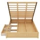preview thumbnail 11 of 10, Queen Size Wood Platform Bed with Underneath Storage and 2-Drawers, Wood Color