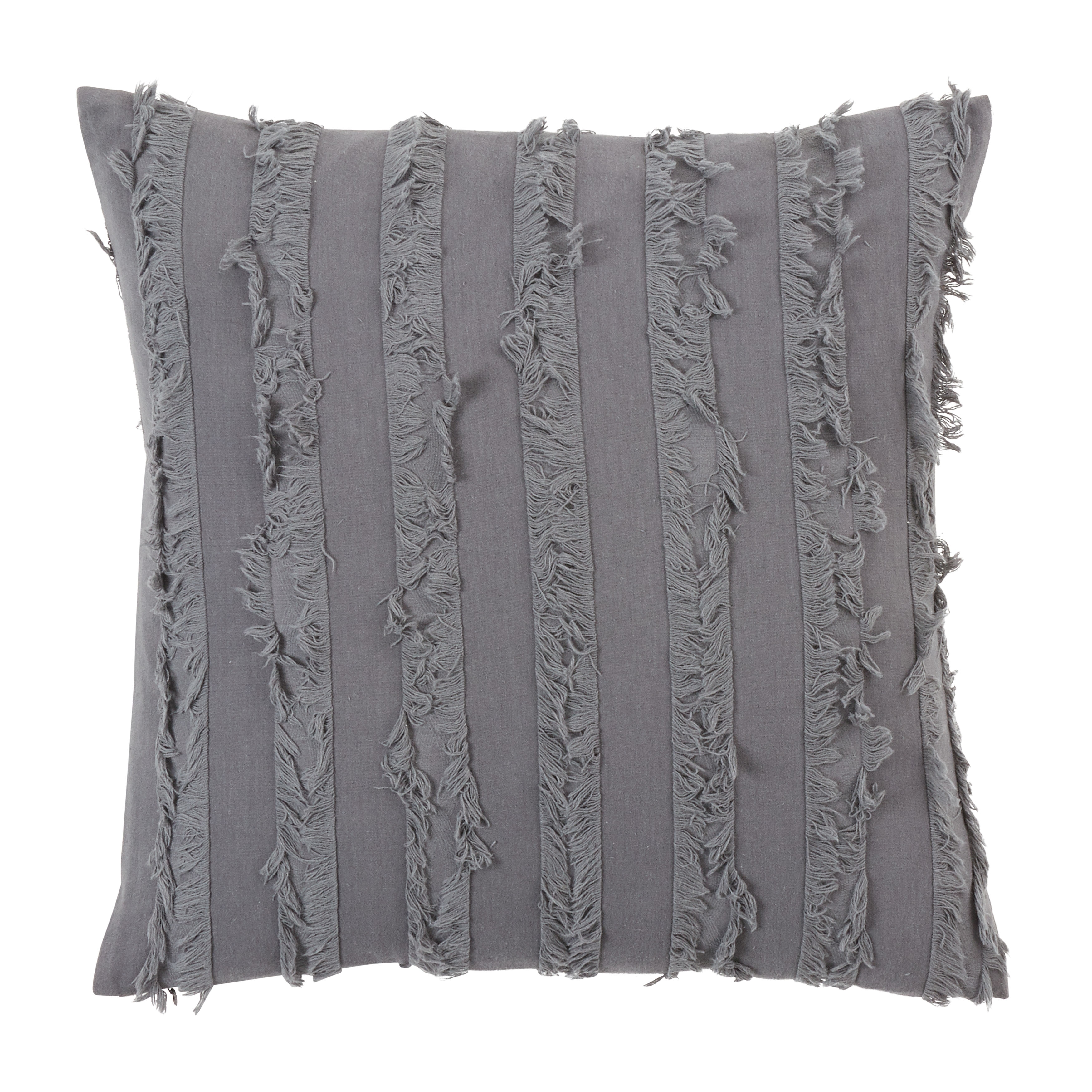 Throw Pillow With Fringe Stripe Design