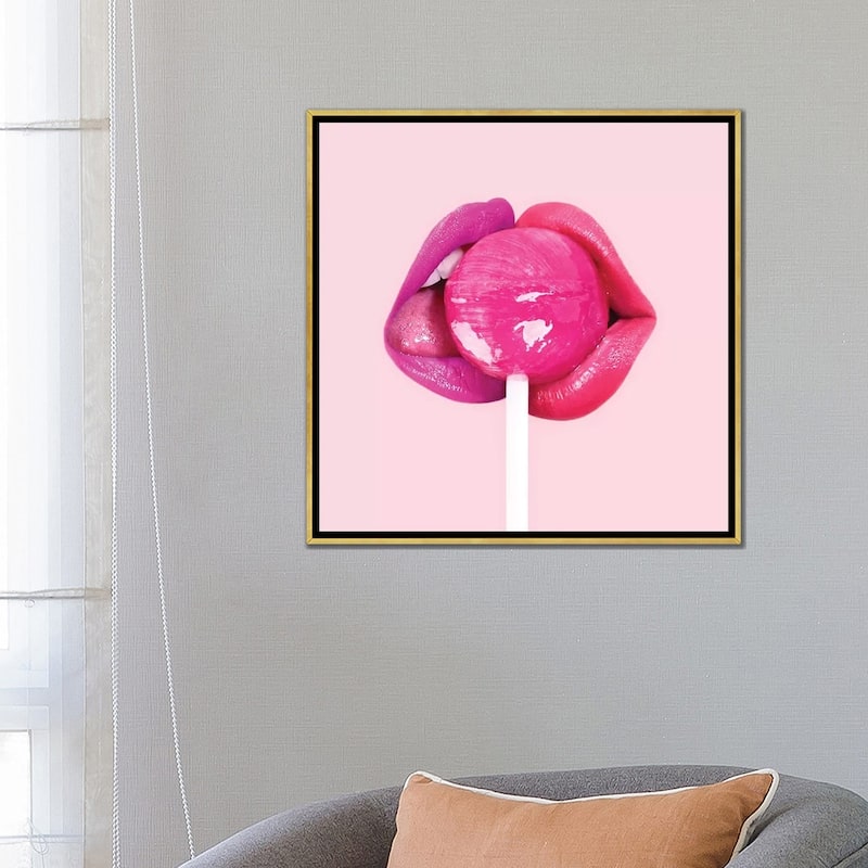 iCanvas "Lollipop Kiss" by Paul Fuentes Framed Canvas Print