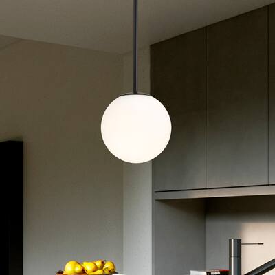 Black Globe Modern LED Pendant Light Warn/White Light for Dinning Room