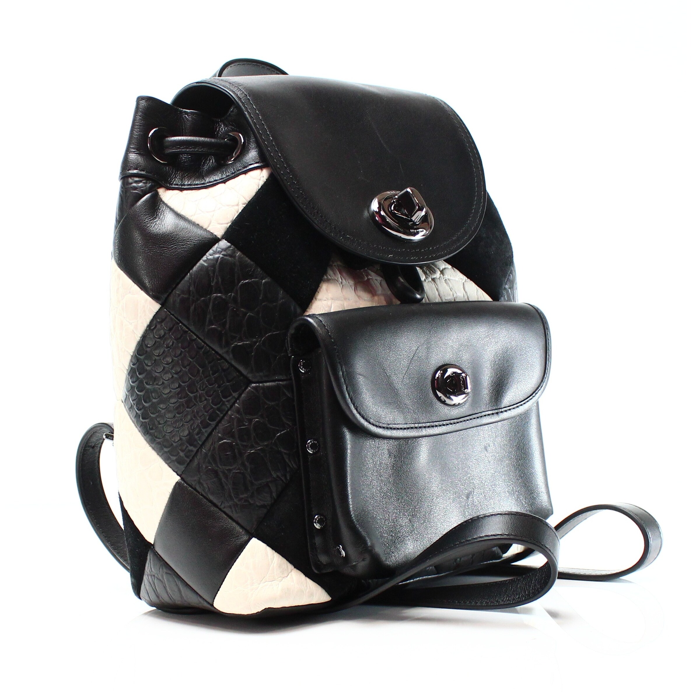 Coach Black Quilted Canyon Mini Turnlock Backpack Bag Purse On Sale Overstock 17793345