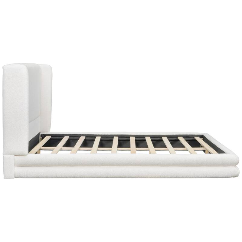 Christopher Knight Home - Arlette Modern Boucle Upholstered Bed Frame with Thick Wingback Headboard