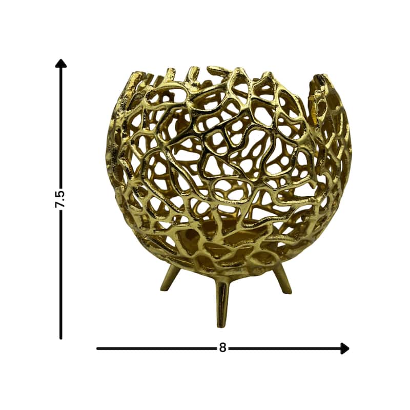 Decorative Handmade Aluminum Round Votive Candle holder Set of 2