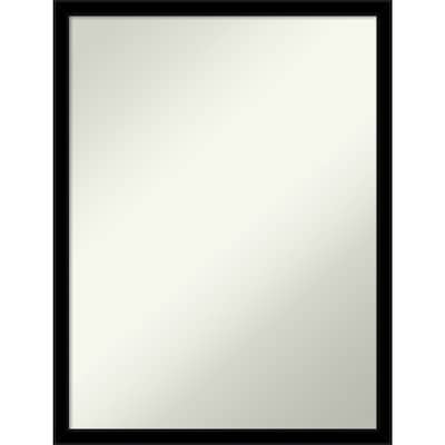 Non-Beveled Bathroom Wall Mirror - Jet Black Frame