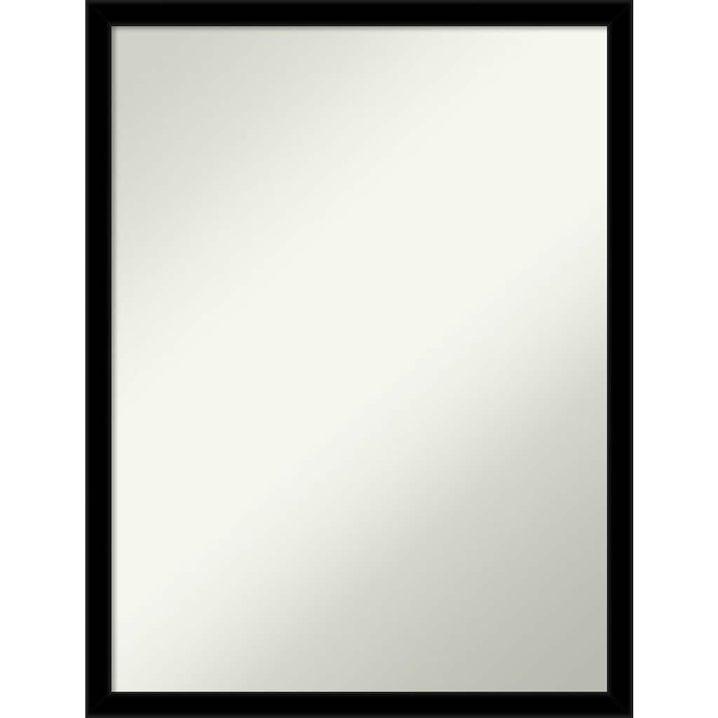 Non-Beveled Bathroom Wall Mirror - Jet Black Frame