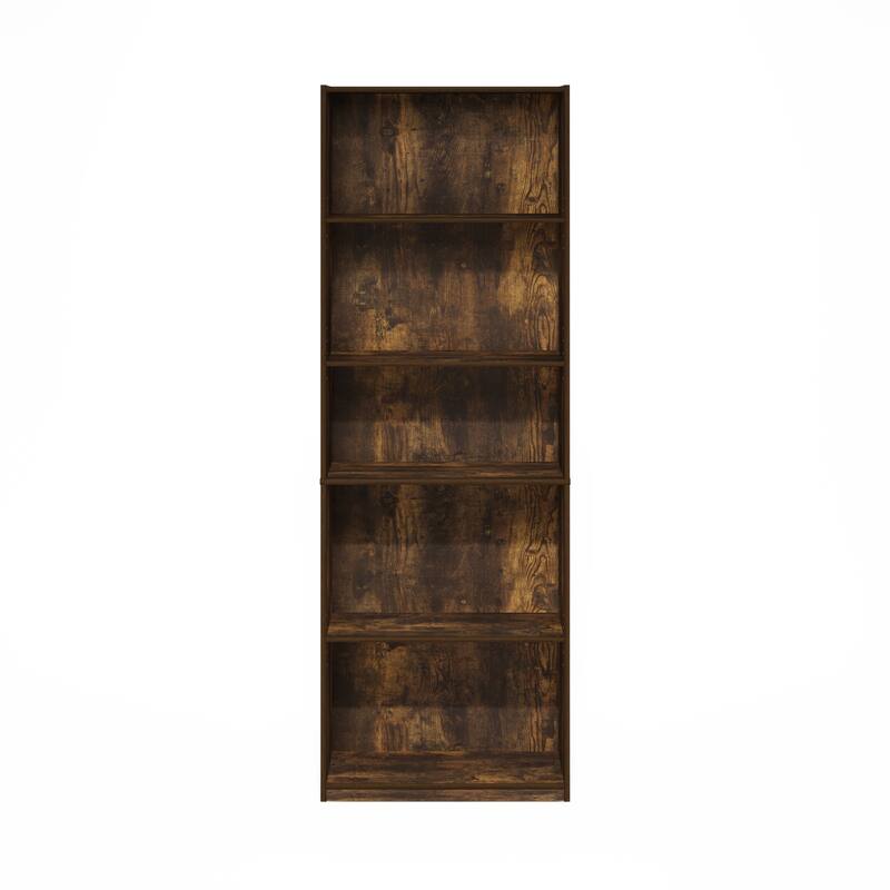 71.42 in. Tall Pine Wood 5-Shelf Bookcase