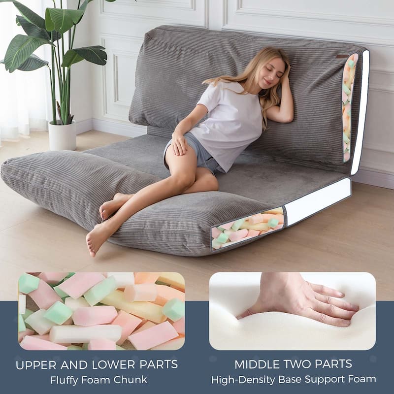 Corduroy Bean Bag Folding Sofa Bed
