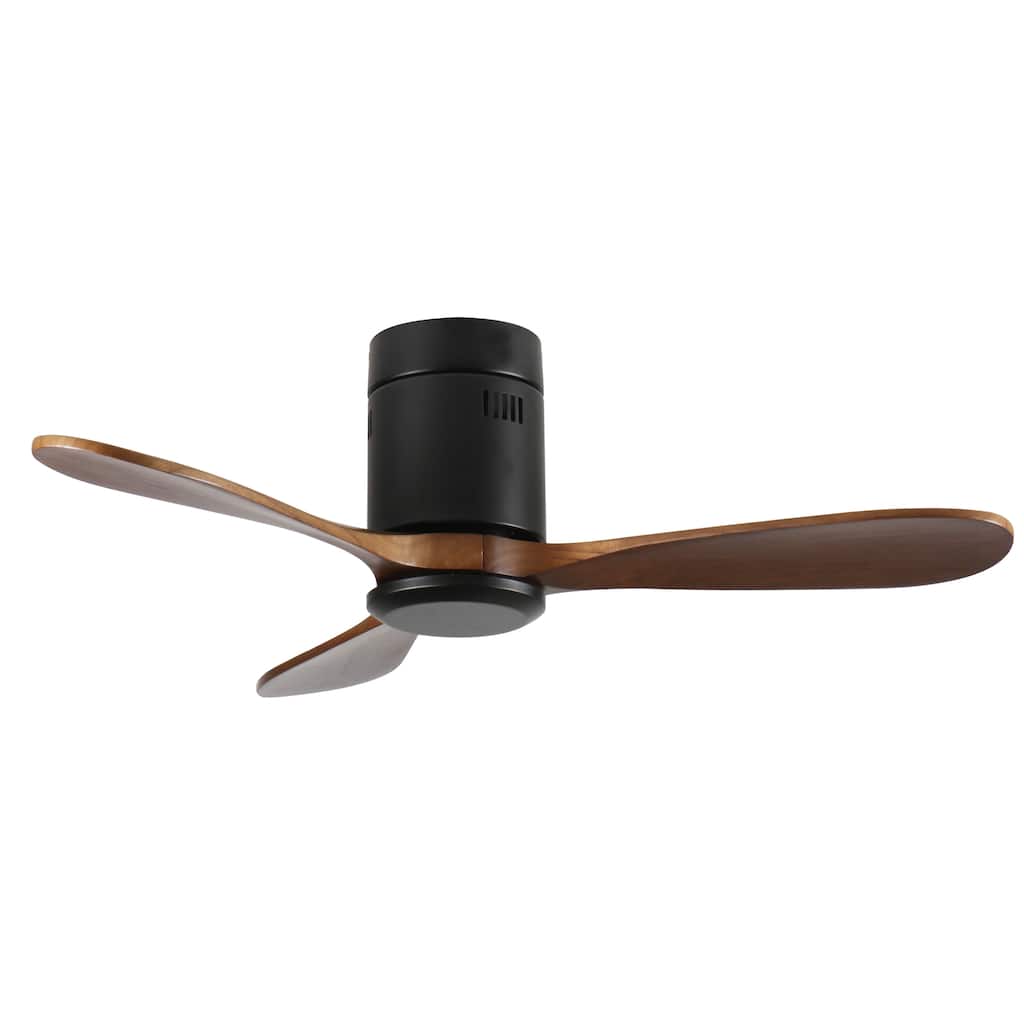 42-Inch Flush Mount Ceiling Fan Without Light, Reversible Quiet DC Motor, Remote Control with 6 Speeds & Timer, Energy Saving