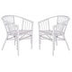 preview thumbnail 4 of 14, SAFAVIEH Adriana Rattan Accent Chairs (Set of 2) - 22.8" W x 23.6" L x 30.3" H White