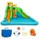 preview thumbnail 10 of 8, Gymax Inflatable Water Park Bounce House Two-Slide Bouncer w/ Climbing
