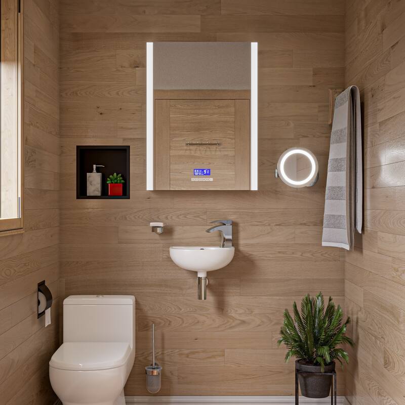 White 14" Small Wall Mounted Ceramic Sink with Faucet Hole