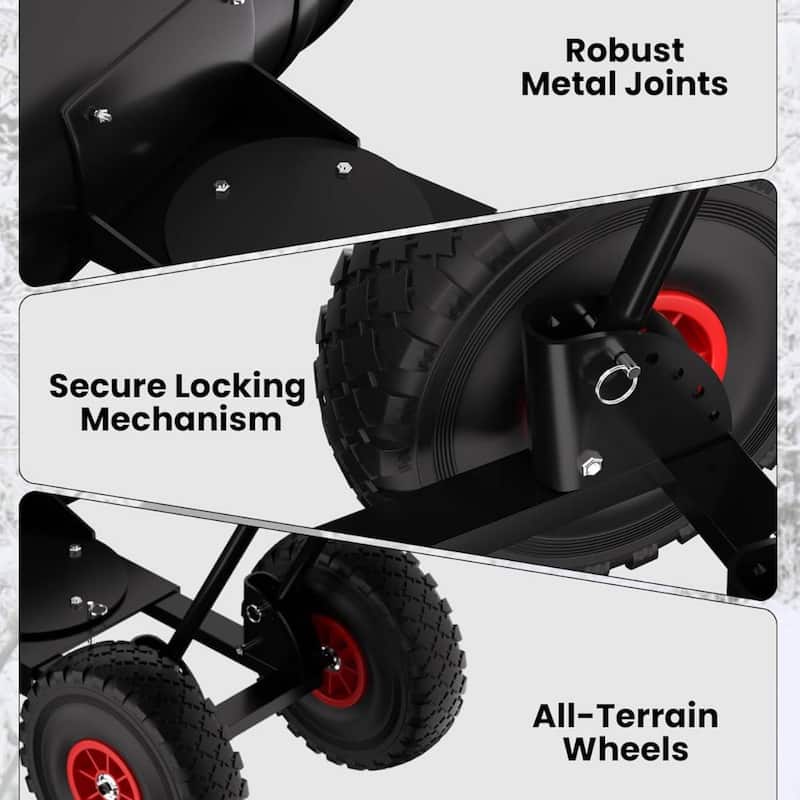 Heavy Duty Double Rod 36-Inch Steel Snow Shovel Plow for Driveways, Sidewalks, Yards