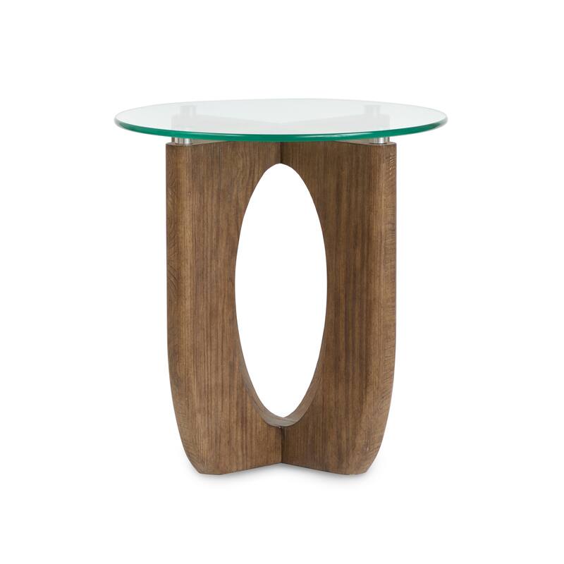 Magnussen Home Lainey Almond Round End Table - 22''W x 22''D x 23''H