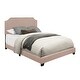 preview thumbnail 2 of 12, Modern Nailhead Trim Upholstered Platform Bed Frame