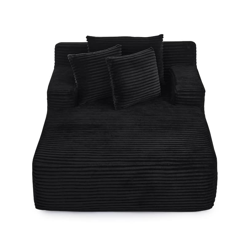 Lazy Sofa Chairs Single Lounge Chairs for Living Room Chaise Lounges with Pillows Fluffy Velvet Fabric Floor Accent Arm Chairs