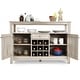 preview thumbnail 22 of 22, Transitional Buffet Server Sideboard with Wine Storage - 45.5" x 16" x 31.5" (L x W x H)