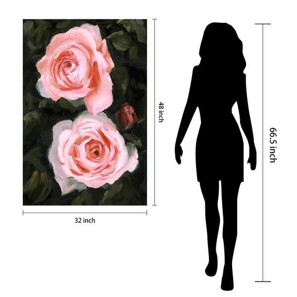 dimension image slide 2 of 6, Empire Art Direct Ethereal Roses I Printed Tempered Glass Wall Art