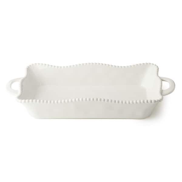 Certified International Perlette Cream Large Rectagular Baker 19" x 10"