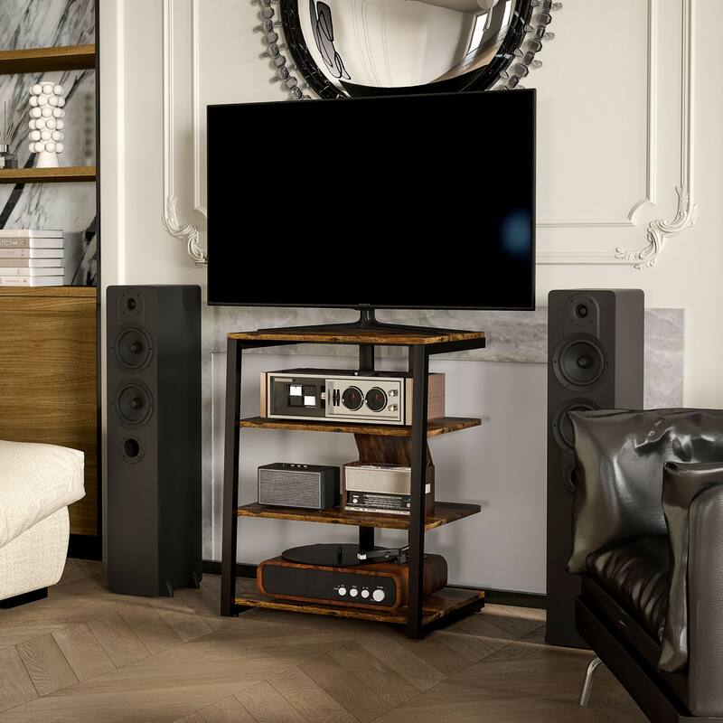 24" TV Stand with Storage, Shelves & Extension Lead for TVs Up to 28"