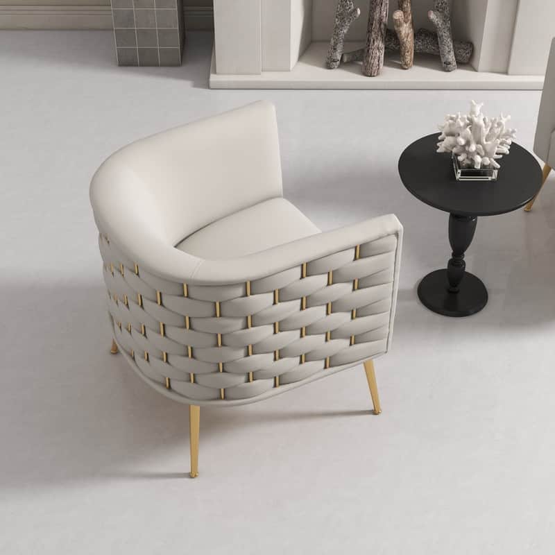 SEYNAR Mid-Century Modern Velvet Round Accent Chair for Living Room