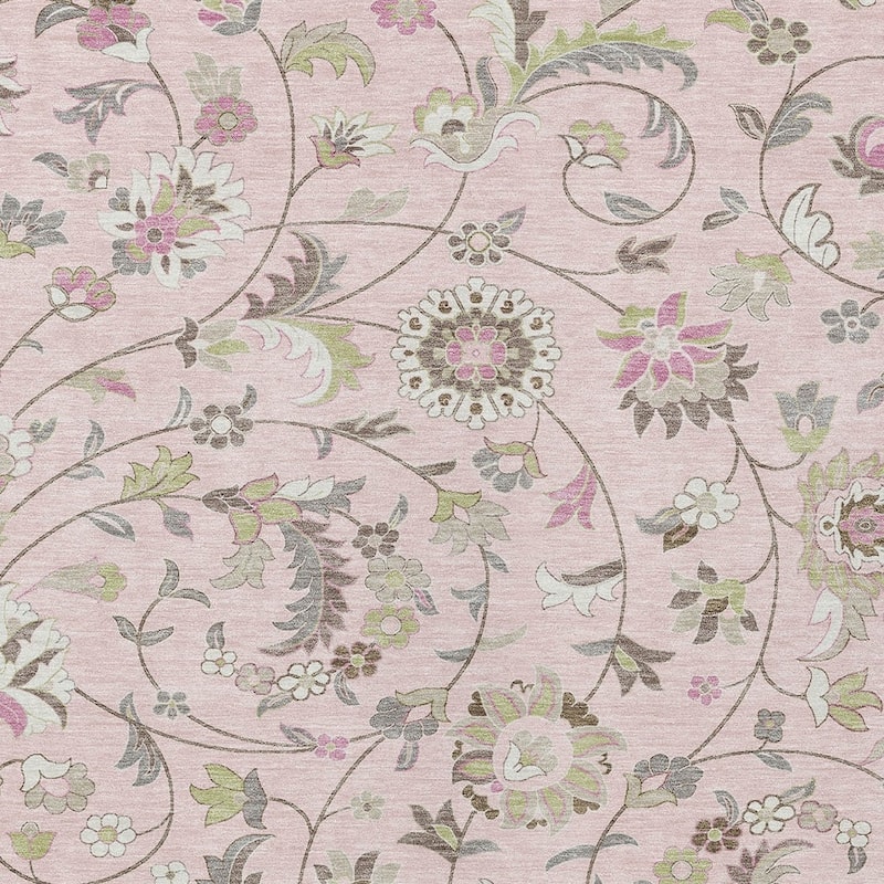 HomeRoots Floral Transitional Rectangle Outdoor Rug